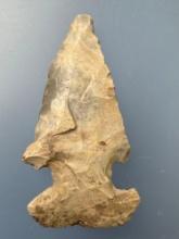 FINE 2 1/4" Bullseye Thebes Point, Found in Indiana, Ex: Stanley Brzoski