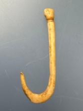 RARE 1 3/4" Grooved Bone Fishhook, Found on Ferry Mound Site, Harrison Co., Indiana, Ex: Kemmerer,
