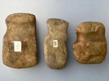 Lot of 3 Fine Axes, Longest is 4 1/2", Found in Sussex Co., Delaware, Ex: Vandergrift