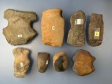 8 Various Axes, Celts, Longest is 5 1/2", Found in Sussex Co., Delaware, and Queen Annes Co., MD