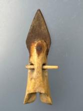 4 1/2" Alaskan Bone Harpoon Point w/Metal Tip, Finely Made, Ex: Bill Briers, Wayne Shelby