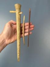 Lot of Alaskan Bone Artifacts, Harpoon, Longest is 10", Ex: Bill Briers, Wayne Shelby