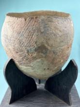 MASSIVE 14" x 12" Delaware Indian Pottery Vessel, Found Gloucester Co., NJ, Restored, PICK UP ONLY