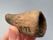 WOW 2 1/2" Point Penninsula Obtuse Angle Pipe, Found on the Townsend Farm, Lewes, Sussex