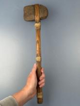 5" 1/2 Groove Keokuk Axe, Hafted on Modern Handle (Axe is Ancient), Midwestern Axe