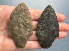 Pair of Wider-Based Koens Points, Longest is 2 3/4", Found in Berks Co., Pennsylvania,