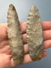 Pair of Paleo Lanceolate Points, Longest is 3 1/2", Found in Greenwood Co., Kansas by Terry Miller