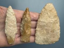 3 Nicely Made Points, x1 Blade, Longest is 3 3/8", Found in Ponca City, Kay Co., Oklahoma