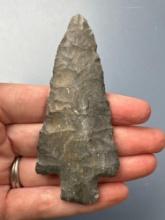 NICE 3 1/2" Thin Stemmed Point, Found in Leavenworth Co., Kansas by Terry Miller