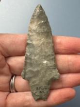 3 1/16" Pogo Stemmed Point, THIN, Found in Leavenworth Co., Kansas by Terry Miller
