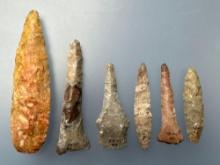 6 Quality Drills/Blades, Longest is 3 5/8", Found in Leavenworth Co., Kansas by Terry Miller