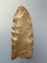 1 13/16" Fluted Paleo Clovis, Found in Tennessee, Minor Ding to 1 Ear, Fluted, Ground Base