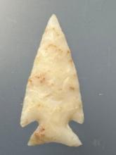 WOW 1 1/4" Translucent, Paper Thin Sallisaw Birdpoint, Found in Ponca City, Oklahoma