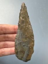 4 3/16" Hafted Knife, River Polished, Found in Ponca City, Oklahoma along Arkansas River