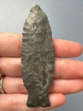 3 1/8" Fine Stemmed Point, River Polished, Found in Ponca City, Oklahoma
