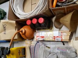 LOT OF GLOVES, WIRE AND MISC