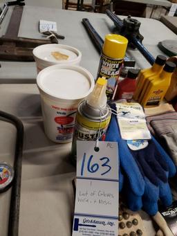 LOT OF GLOVES, WIRE AND MISC