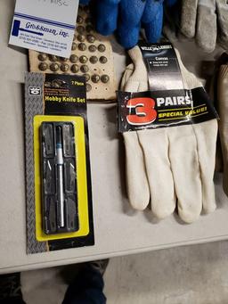 LOT OF GLOVES, WIRE AND MISC
