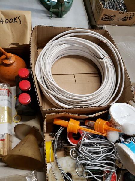 LOT OF GLOVES, WIRE AND MISC