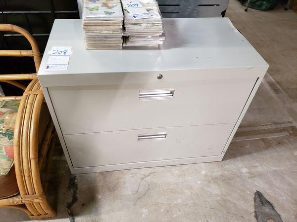 METAL 2 DRAWER LATERAL FILE CABINET