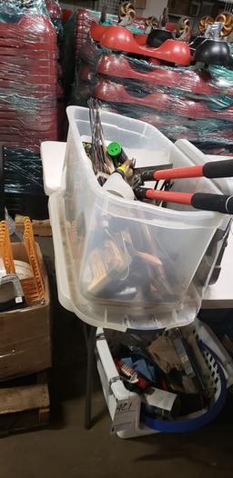 BIN OF TOOLS AND MISC