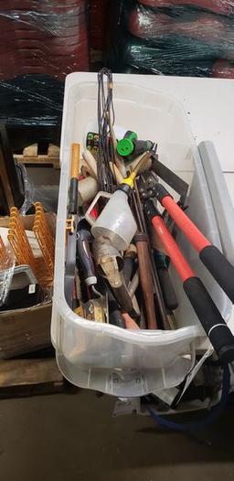 BIN OF TOOLS AND MISC