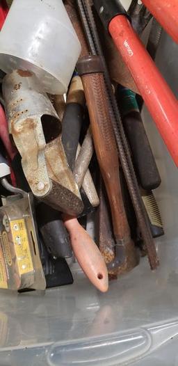 BIN OF TOOLS AND MISC