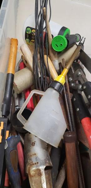 BIN OF TOOLS AND MISC