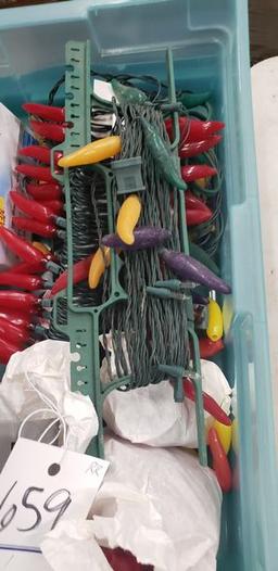 BIN OF DECORATIVE LIGHTS