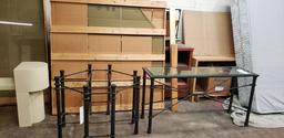 GLASS TOP TABLE 62" WITH MATCHING BUFFETT TABLE - GLASS IS VERY THICK AND HEAVY!