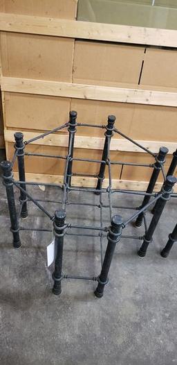 GLASS TOP TABLE 62" WITH MATCHING BUFFETT TABLE - GLASS IS VERY THICK AND HEAVY!