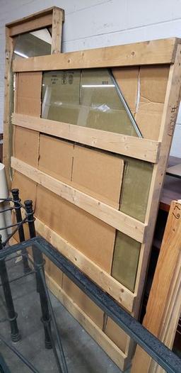 GLASS TOP TABLE 62" WITH MATCHING BUFFETT TABLE - GLASS IS VERY THICK AND HEAVY!