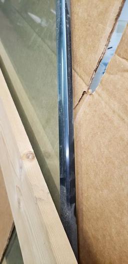 GLASS TOP TABLE 62" WITH MATCHING BUFFETT TABLE - GLASS IS VERY THICK AND HEAVY!