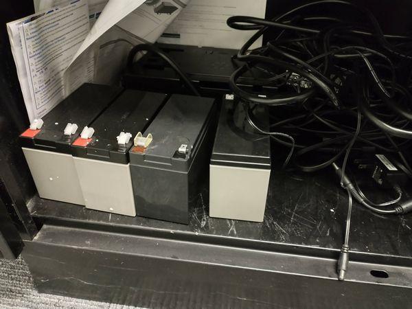LOT OF MISC ELECTRONICS IN CABINET - DOES NOT INCLUDE CABINET