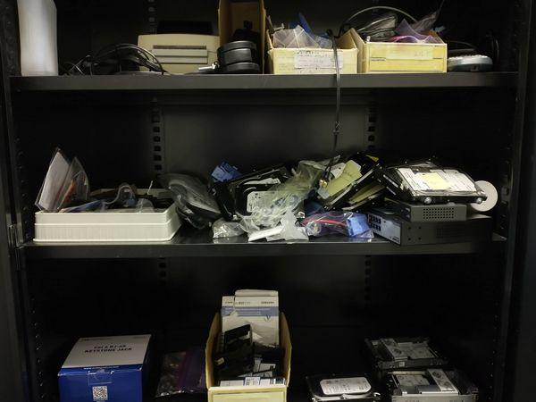 LOT OF MISC ELECTRONICS IN CABINET - DOES NOT INCLUDE CABINET