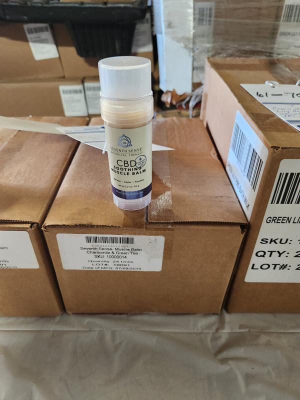 2 Cases 24 Of Seven7h Sense Cbd Soothing Muscle Blam - Chamomile Green Tea
