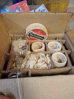 SET OF 6 VINTAGE HEINEKEN STEMWARE GLASSES IN ORIGINAL BOX