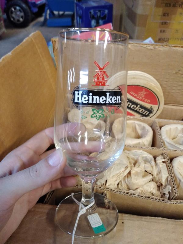 SET OF 6 VINTAGE HEINEKEN STEMWARE GLASSES IN ORIGINAL BOX