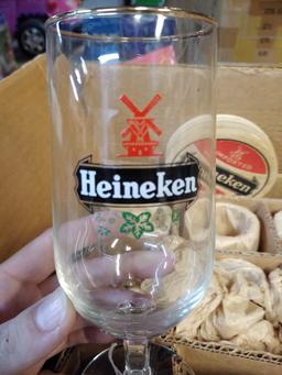 SET OF 6 VINTAGE HEINEKEN STEMWARE GLASSES IN ORIGINAL BOX