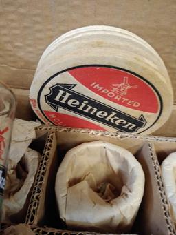 SET OF 6 VINTAGE HEINEKEN STEMWARE GLASSES IN ORIGINAL BOX