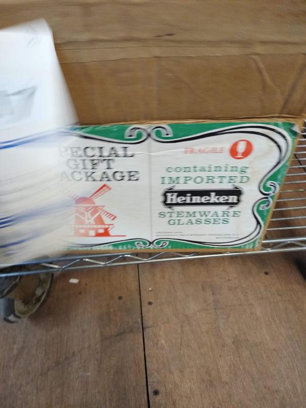 SET OF 6 VINTAGE HEINEKEN STEMWARE GLASSES IN ORIGINAL BOX