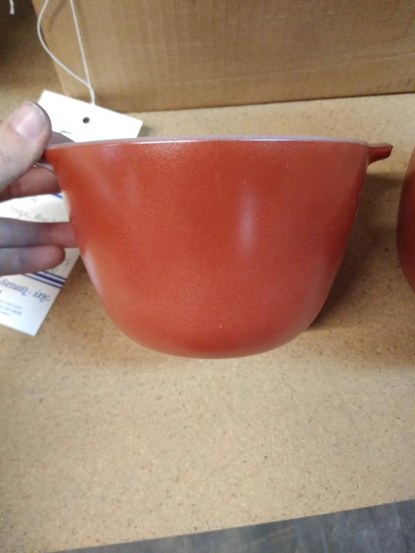 4 VINTAGE ANCHOR HOCKING 606 RUST ORANGE OVERNPROOF BOWLS