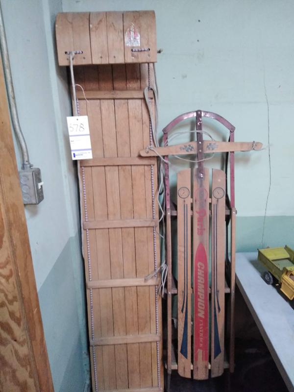 2 WOODEN SLEDS