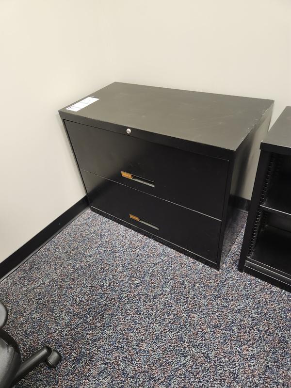 3 METAL FILE CABINETS AND SHELF