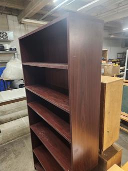 STURDY 6 SHELF WOODEN BOOK CASE  36" X 12" X 73"