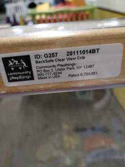 COMMUNITY PLAYTHINGS BACKSAFE CLEAR VIEW CRIB 40"x26"x37x