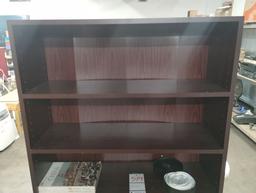STURDY 6 SHELF WOODEN BOOK CASE  36" X 12" X 73"