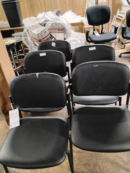5 BLACK OFFICE CHAIRS - AS IS