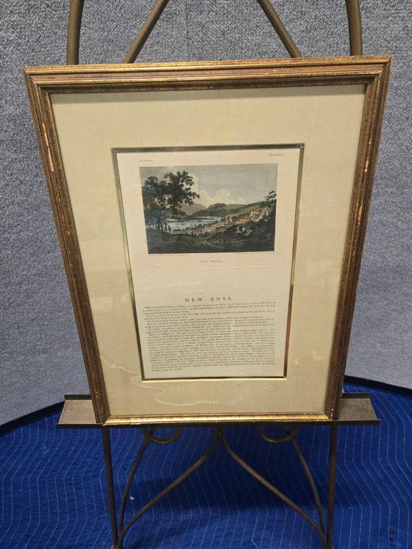FRAMED NEW ROSS ENGLAND INFO AND ART BY G. HOLMES - 15.5" X 20.5"