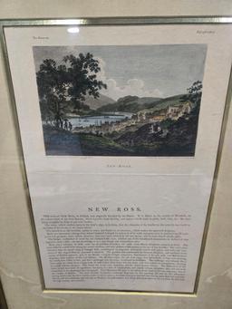 FRAMED NEW ROSS ENGLAND INFO AND ART BY G. HOLMES - 15.5" X 20.5"